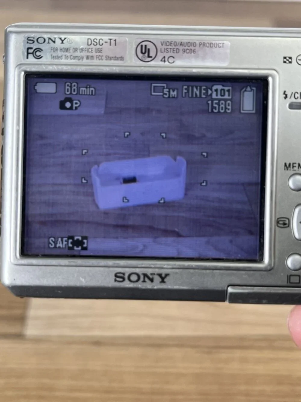 Sony Cyber-shot DSC-T1 5.0MP Digital Camera Silver Tested With Dock, Memory Card